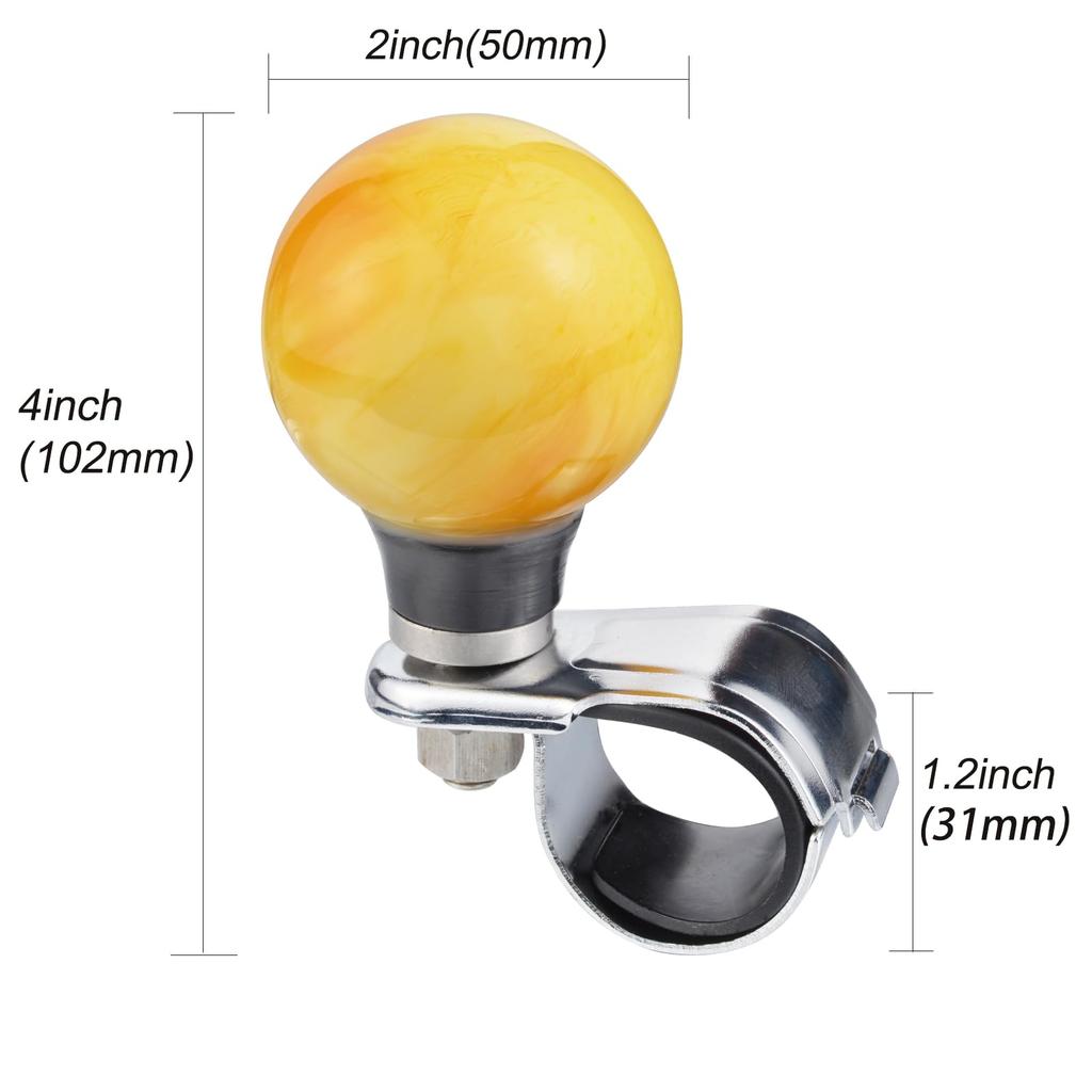 Arenbel Steering Wheel Auxiliary Handle for Most Cars Booster, (Yellow Gradient)