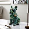 Kawaii Painted Bulldog Statue Cartoon Colorful Dog Statue Graffiti French Bulldog Statue  Children