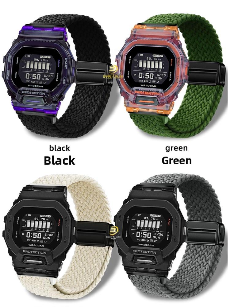 8 Colors Scalable Watchband Magnetic Metal Buckle For Casio G-shock 3506 GBD-200SM GBD-200 Cat Nylon Canvas Watch Strap Men Band