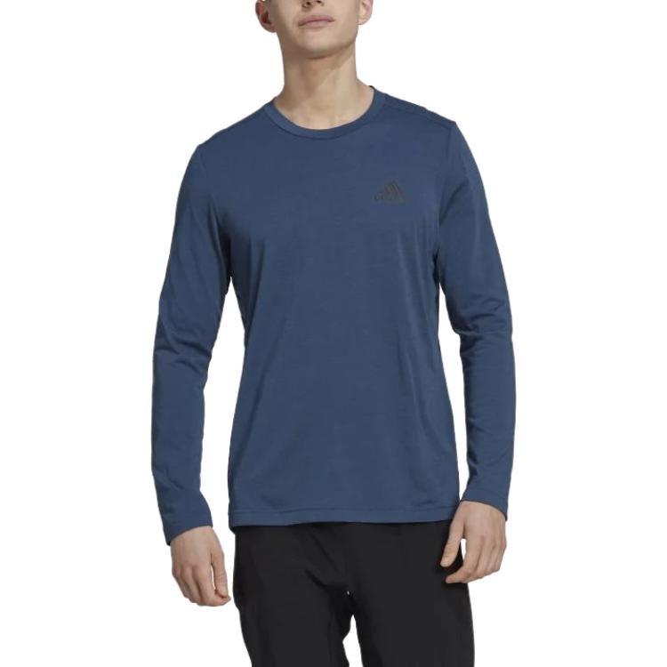 adidas T Shirts Men's Marine Blue Crew Neck Moderate Straight Fit HM4785