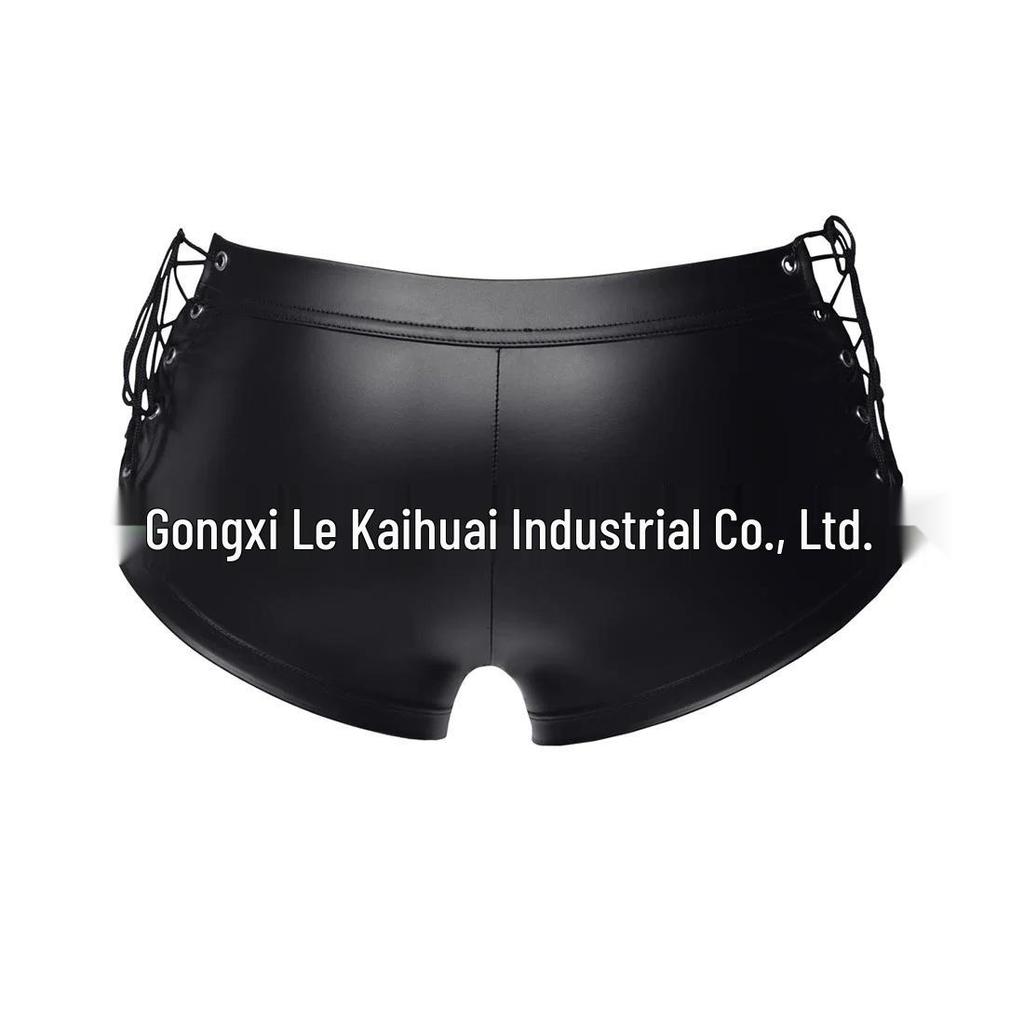 Cross-Border Men's Fetish Patent Leather Boxer Briefs Stage Costume