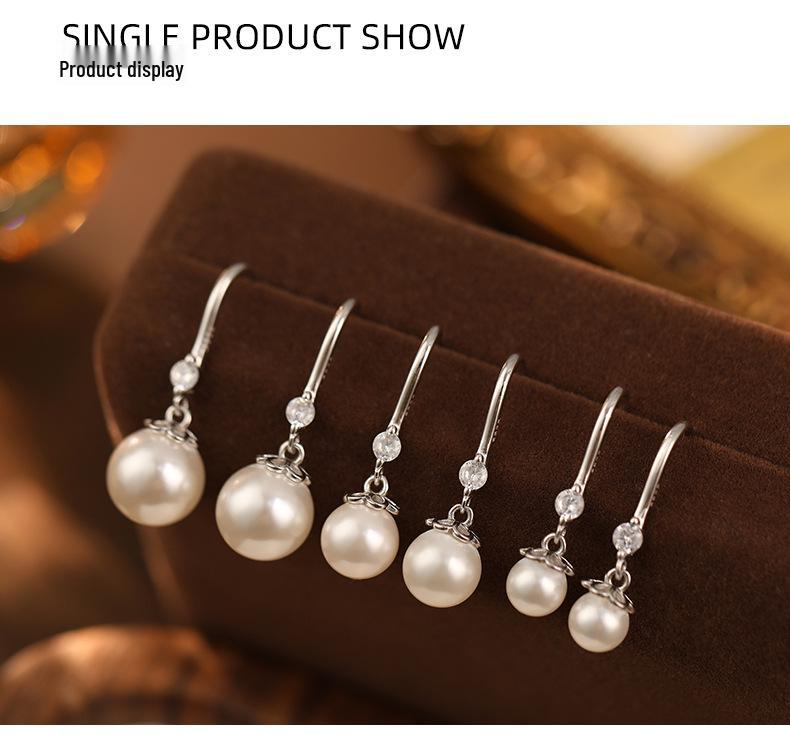 Banyan Tree S925 Silver Light Luxury Pearl Ear Hooks - Elegant Women's Earrings