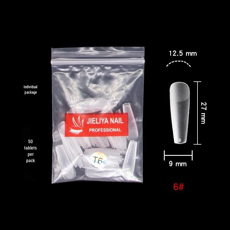 Frosted Pointed Trapezoidal False Nail Tips - Easy Stick-On, No Filing Needed.