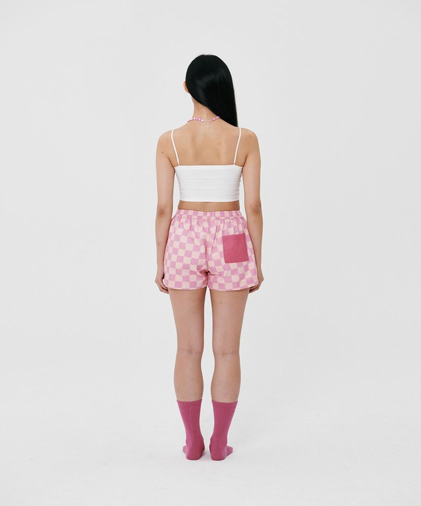 Polli (Women'S) Pink Grid Pajama Shorts
