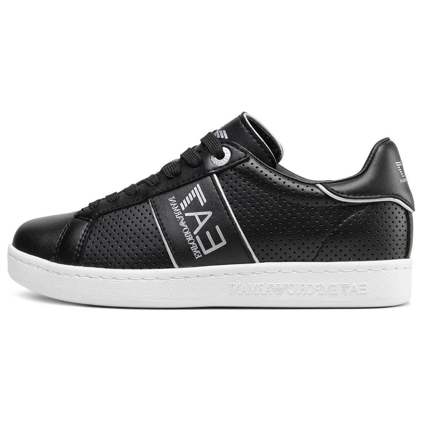 Emporio Armani EA7 Leather Comfortable Minimalist Low-Top Sneakers Men sneakers Black X8X102XK258N763 43.5