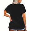 T-shirt, T-shirt z krótkim rękawem i dekoltem w serek, top damski, casualowy, elegancki, modne ubrania, 2025 casualowe lato, wiosna i jesień