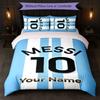 Set Biancheria da Letto Personalizzato con Nome Lionel Messi 1 Copripiumino+2 Federe Logo Calcio Regalo Personalizzato per Occasioni Speciali Decorazione Camera da Letto