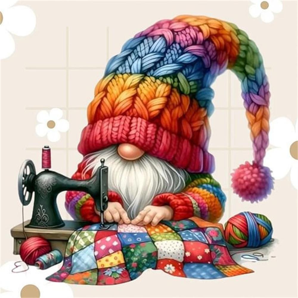 

5D DIY Алмазная Живопись Гном Полный Набор Полная Выкладка Мозаика Чашка Кофе Искусство Украшение для Дома Стразы Картинки Round 20x20cm