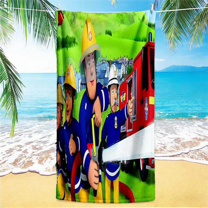1pc Fire Brigade Adventure beach towel,quick drying absorbent beach towel,outdoor sports swimming beach towel,Soft and comfortable Y72838