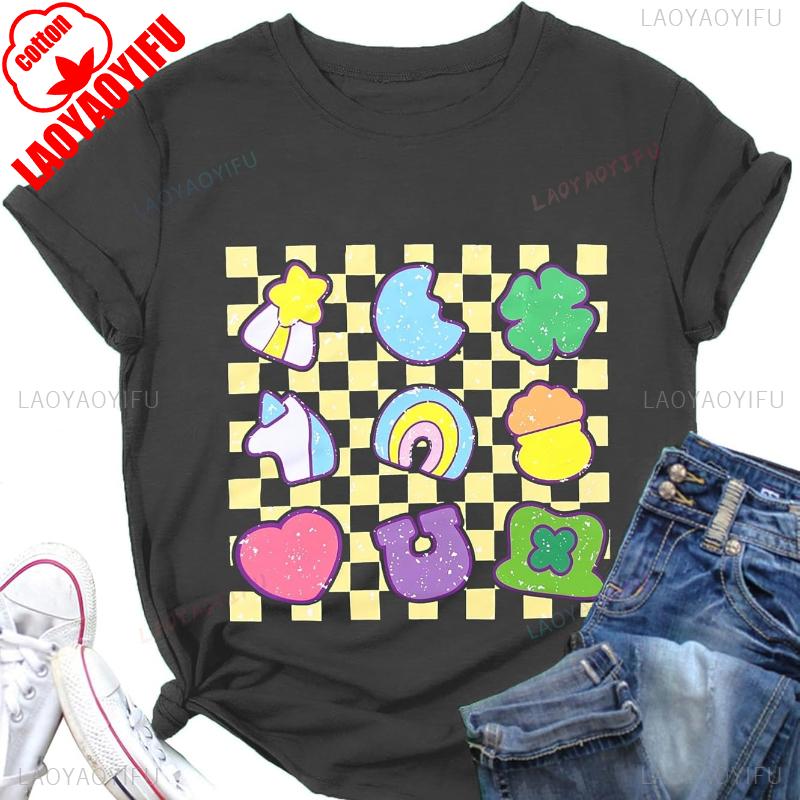 St Patricks Day Teacher Shirt for Women Teaching Lucky Charms TShirt Casual Lucky Irish Green Tee Tops Goth Women Clothing