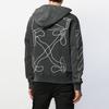 Off-White Abstract Arrows Washed Effect Slim Hoodie Men Hoodie Black OMBB034F19E300111001