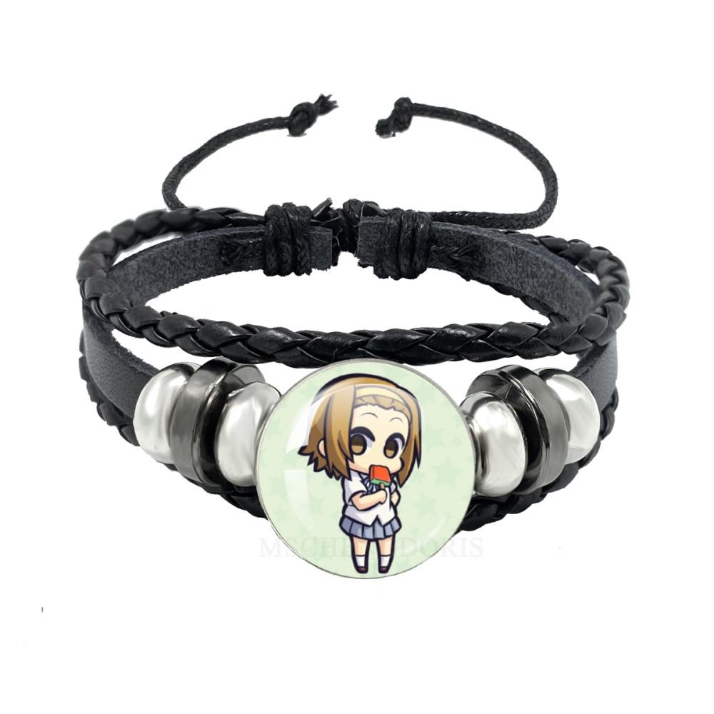 Anime K-ON Leather Bracelets Hirasawa Yui Akiyama Mio Tainaka Ritsu Multilayer Braided Black Bracelet Bangles Jewelry Gift