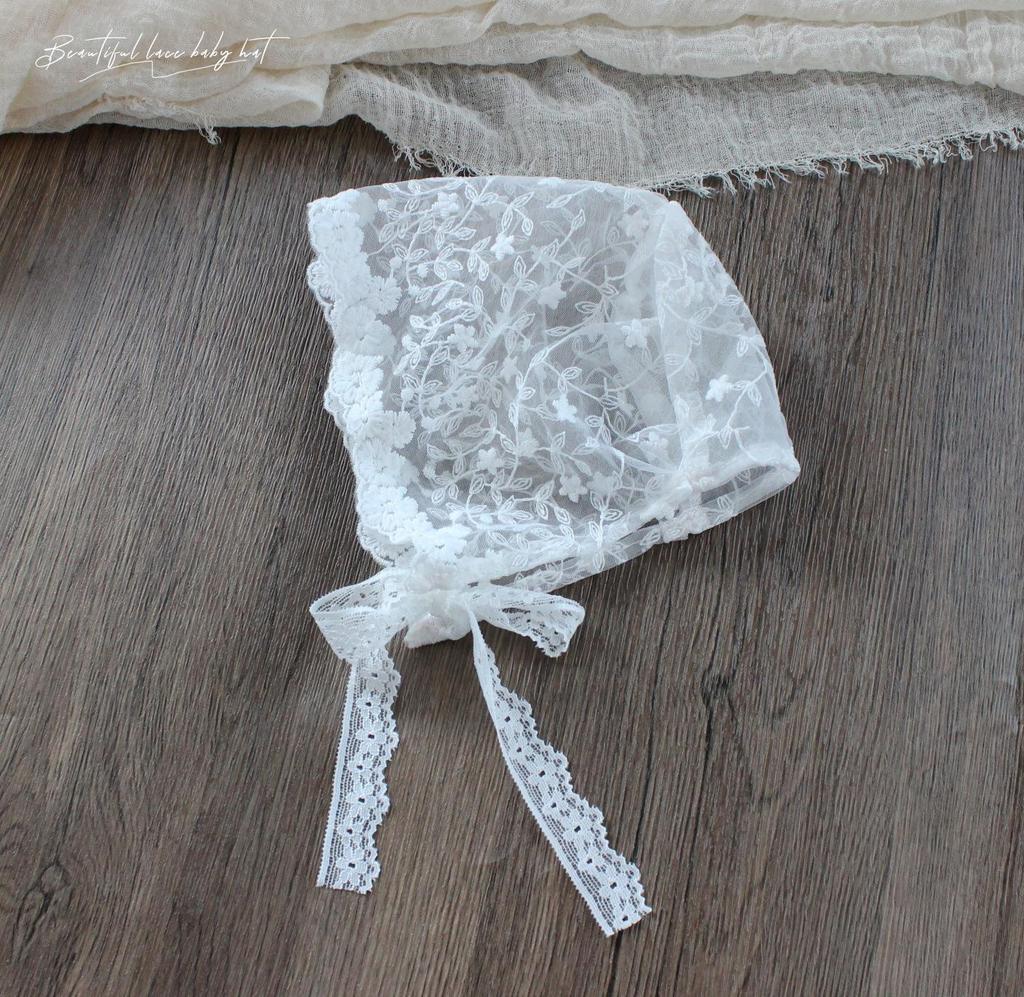 Baby Girls' Lace Embroidered Mesh Hat - Spring/Summer Photoshoot Cap