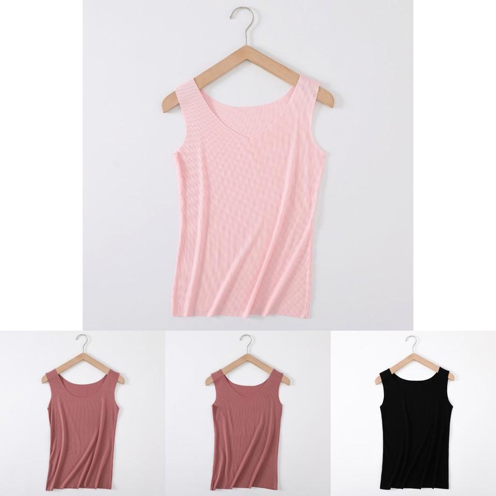 Women's Soft Seamless Ribbed Racer Back Stretch Tank Top For Yoga And Layering