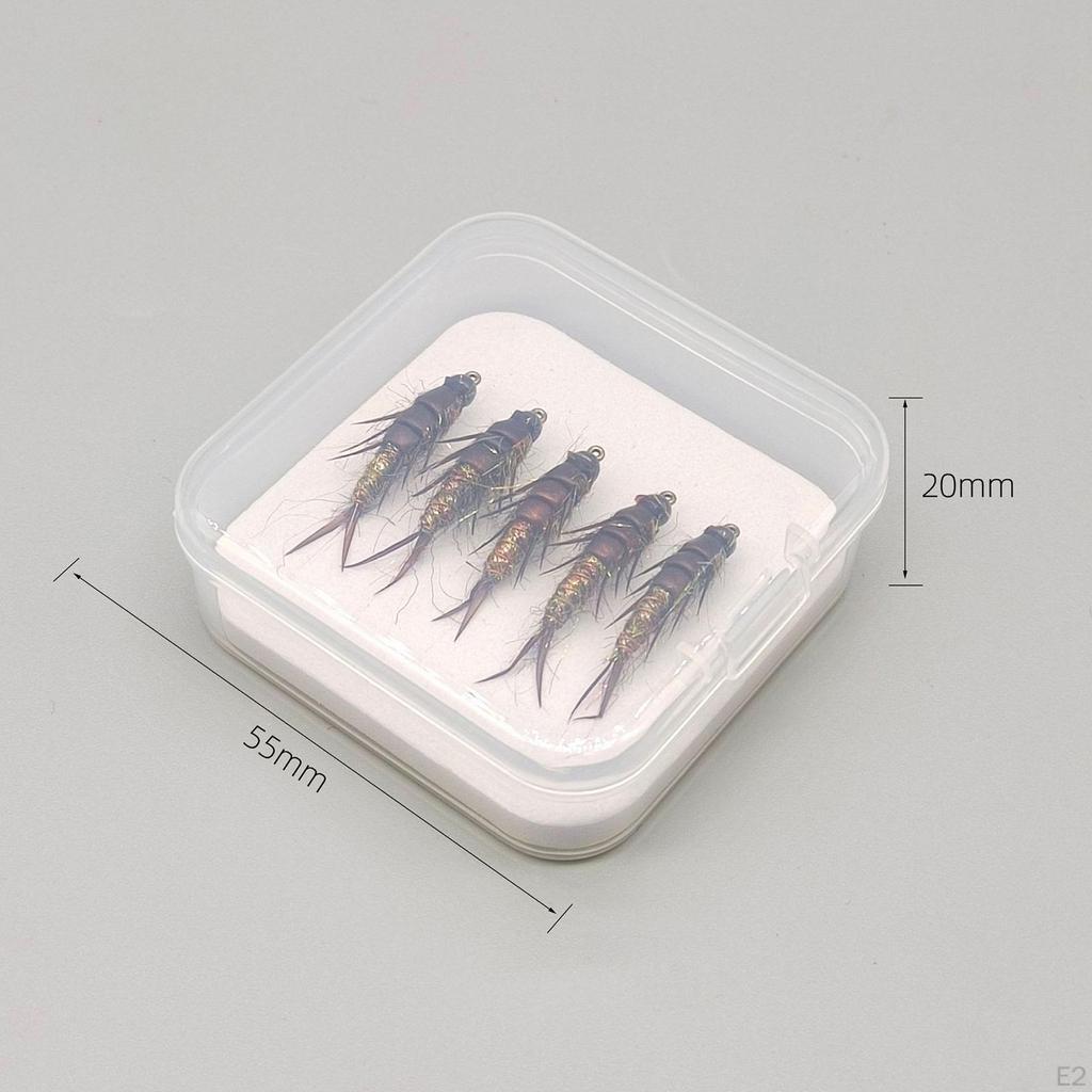 5x Fly Fishing Baits Kit Artificial Freshwater Saltwater Realistic Lures with Hook