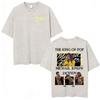 King of Pop Michael Jackson Tour Gewaschenes Vintage T-Shirt Herren Harajuku High Street T-Shirts Lässiges Baumwolle Übergroßes T-Shirt