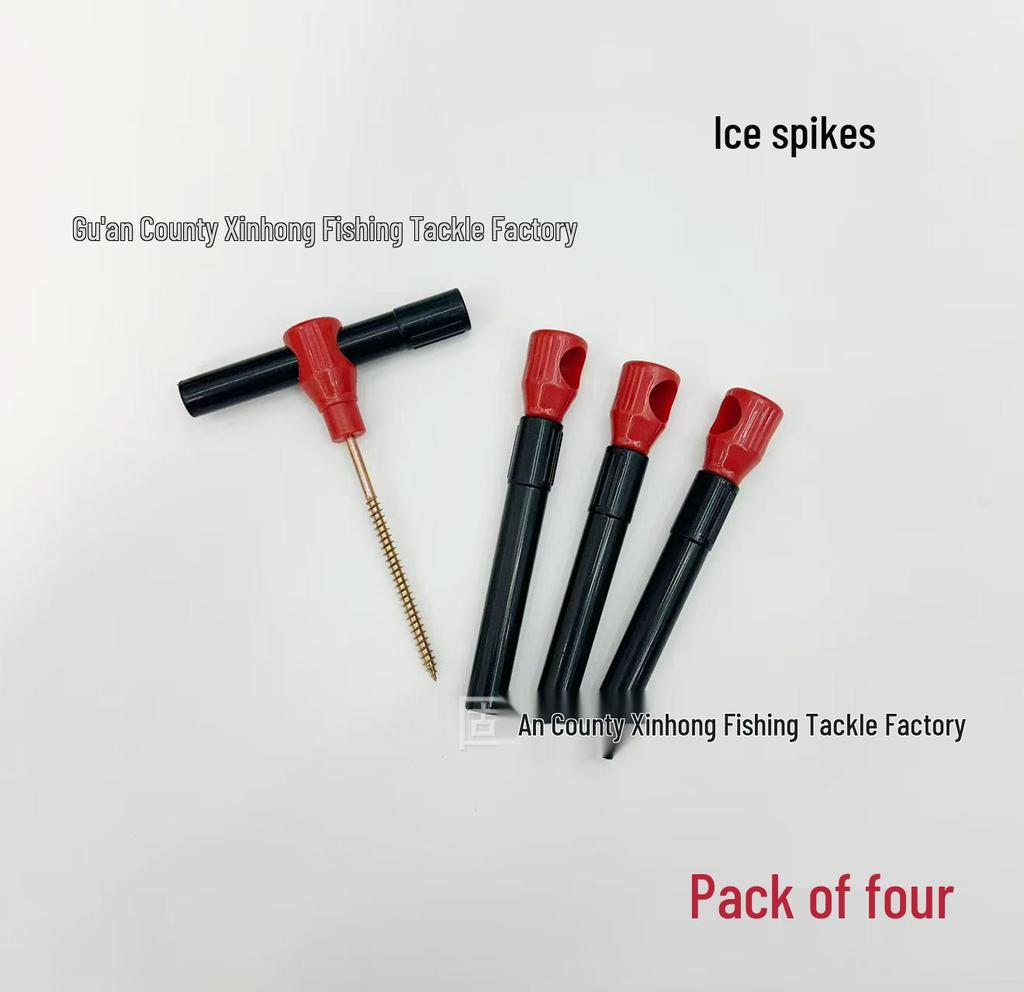 Ice Fishing Gear: Tent Pegs, Ice Anchors, Spiral Ground Screws, Rod Holder, Drill Tool