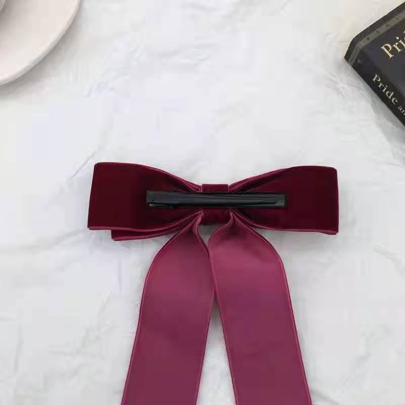Korean Velvet Bowknot Hair Clip - Simple & Stylish Duckbill Design