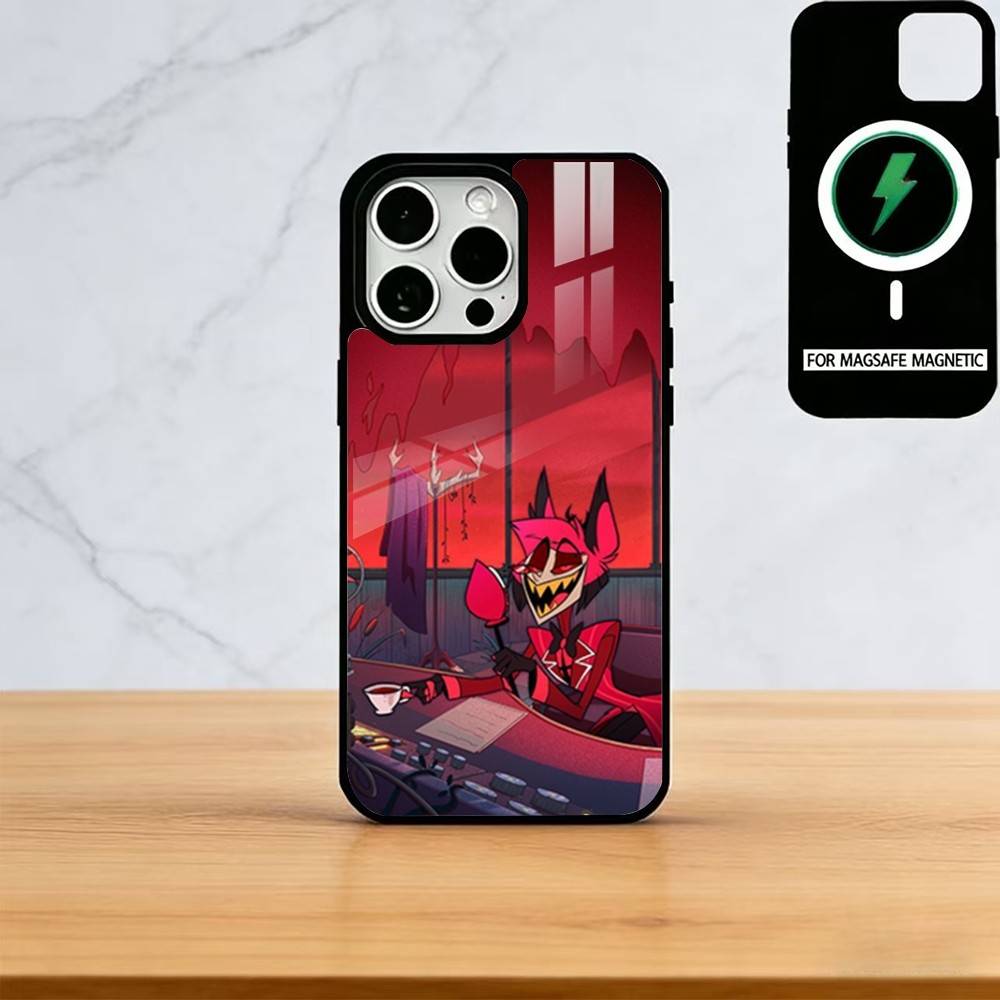 H-Hazbin H-Hotel Phone Case For iPhone17,16,15,14,13,12,11 Plus,Pro Magnetic For Magsafe Wireless Charging