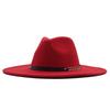 Autumn and winter top hat British classic jazz hat woolen hat big brim cm flat edge top hat