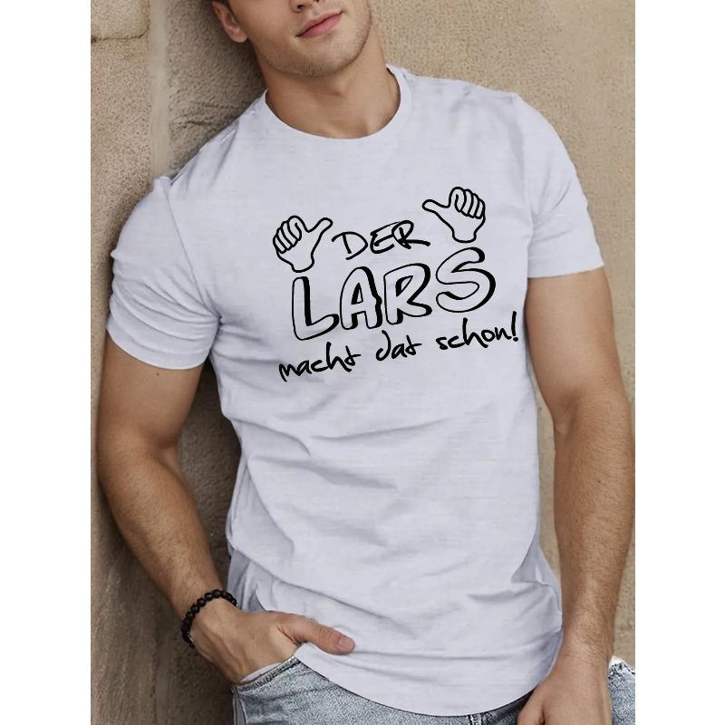 

Европейский размер DER LARS Macht Dat Schon Мужская футболка с коротким рукавом Летняя футболка Топ S белый