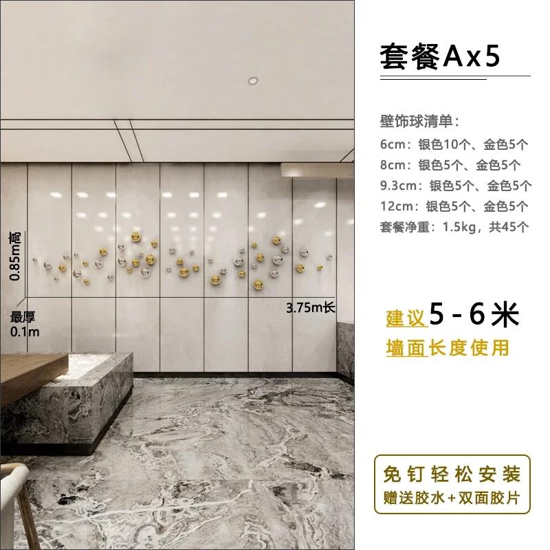 Decorazione Murale Moderna in Metallo Imitazione Sfera Rotonda Set di Ciondoli per Decorazione Murale Accessori per Decorazione Parete di Sfondo Interna