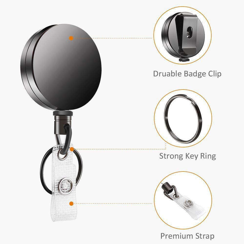 Lanyard Luxury Quality Pull Retractable Badge Holder Clip Office Supplies Key Ring Clips Badge Reel