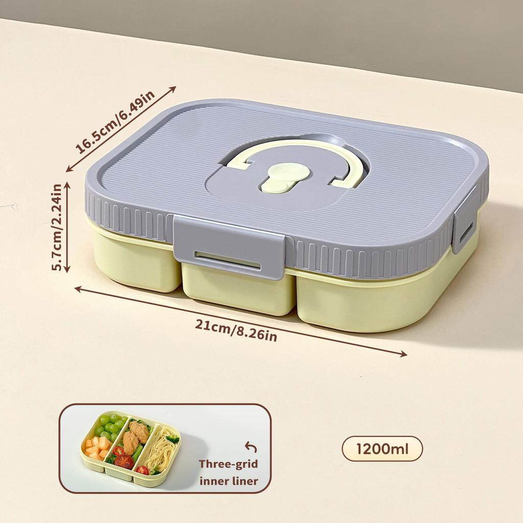WORTHBUY Large Capacity Plastic Divided Bento Lunch Box Microwave Portable Leak-proof Cold And Hot Food Container For Student