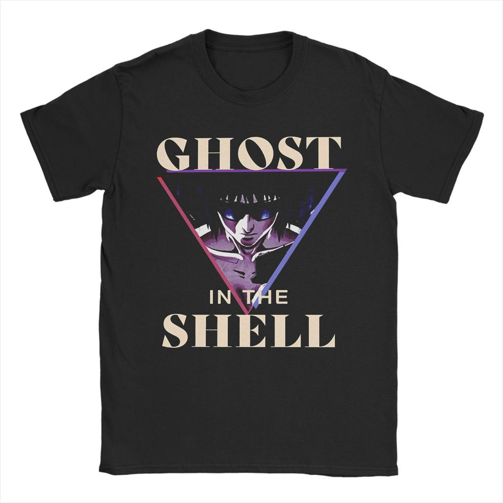 Ghost in the Shell T Shirt Summer Popular T-Shirts Men Pure O Neck Oversize Top Tees Short-Sleeved Vintage Tshirt