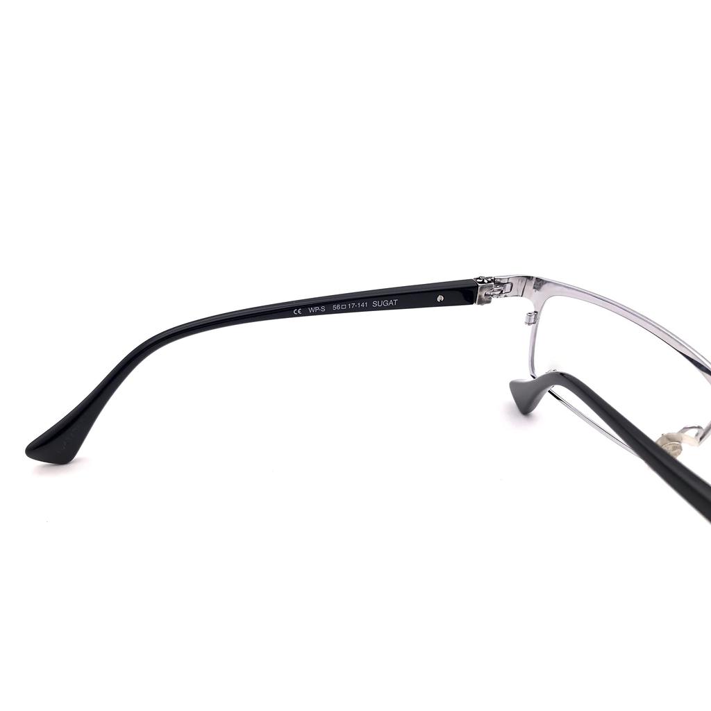 RSINC Full Rim Frame/Eyeglass/Spectacle, Optical, for Men and Silver Black WP-S 56-17-141 SUGAT
