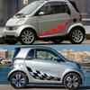 Car Door Side Lattice Vinyl Film Sticker For Mercedes Benz Smart Fortwo W453 W451 Auto Racing Sport Body Decor Decal Accessories