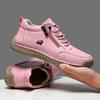 Women Sports Shoes 2026 New Outdoor Hiking Flat Bottomed Comfortable Casual Driving Shoes Soft Sole Zipper Fashion Leather Shoes