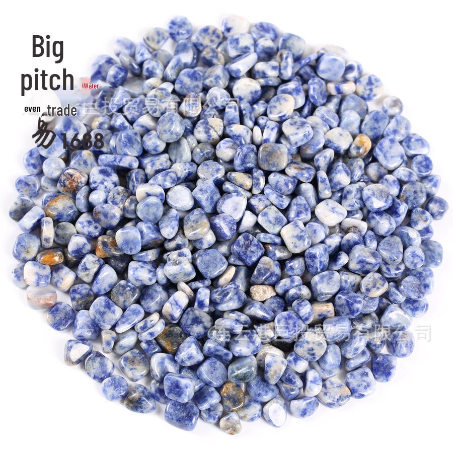 Blue Dot Crystal Gravel Stones: Decorative Raw Stones for Fish Tanks & Potted Plants 5-7mm 500g