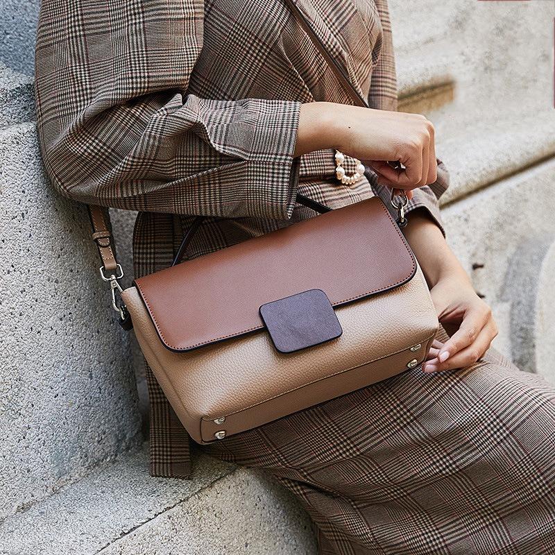 Genuine Leather Women's Handbag Fashion All-in-one Crossbody Handbag Cowhide