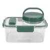 Salad Jar 1000ml Rectangular Portable Leak Proof Salad Container with Dressing Cup Fork for Outdoor Travel Picnic