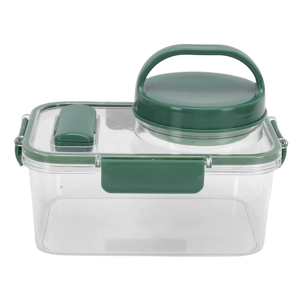 Salad Jar 1000ml Rectangular Portable Leak Proof Salad Container with Dressing Cup Fork for Outdoor Travel Picnic