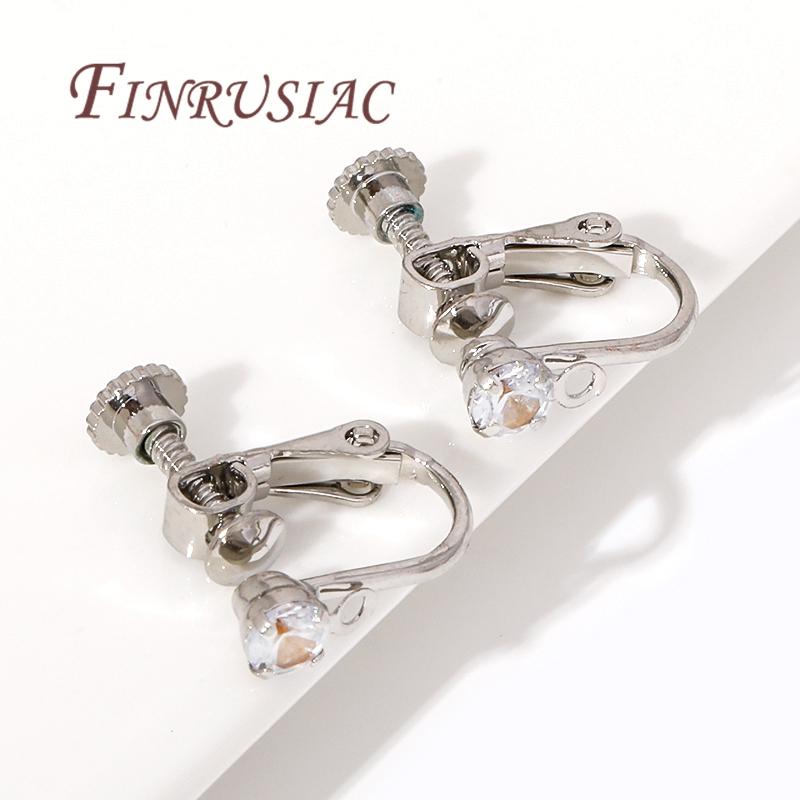 14K/18K Gold Plated Brass Screw Clip Earring Converters,Clip-on Earring Findings Non Pierced Earring Components For DIY Earring