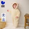 MiniBala Baby Anti-Static Coral Fleece Hooded Romper