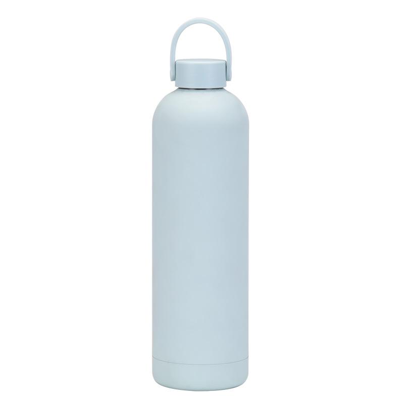 1000 ml doppelwandige Edelstahl-Thermoskanne mit tragbarem Griff für den Außenbereich, einfache Sport-Wasserflasche mit kleiner Öffnung