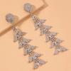 S925 Silver Needle Rhinestone Tassel Earrings - Exquisite Long Claw Chain with Colored Diamonds, European & American Style