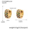 18k Gold-Plated Stainless Steel Plaid Zircon Earrings