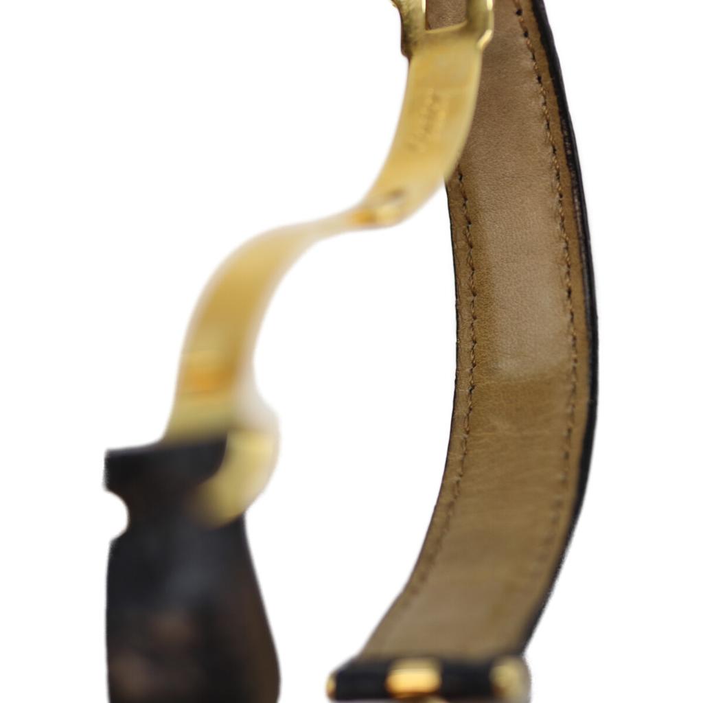 Cartier 925 Musi Vermeil LM Czarna Tarcza QZ Zegarki Skórzane Czarny / złotyUżywany