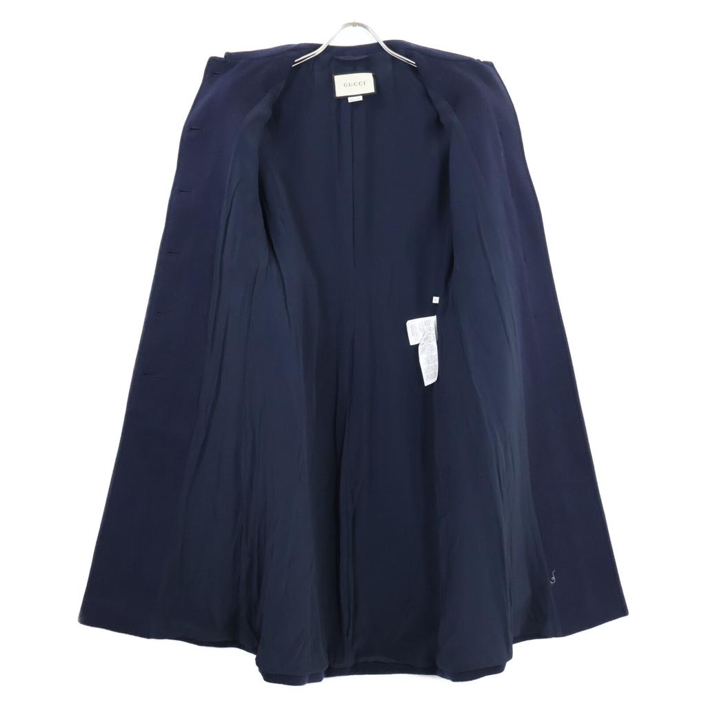 GUCCI 475970 Navy Wave Detail Wool Single Coat coat 38 NavyUsed