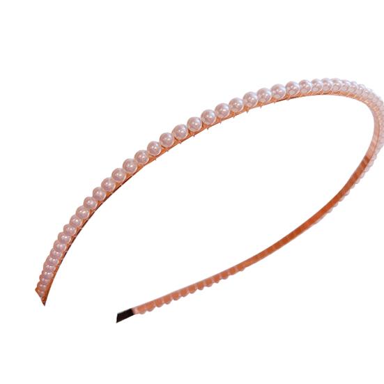 

Элегантный женский тонкий ободок для волос с искусственным жемчугом, свадебное украшение для вечеринки Single Row