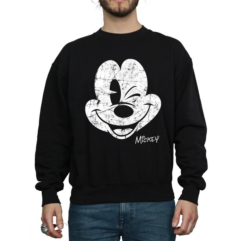 Disney Mens Mickey Mouse Face Sweatshirt