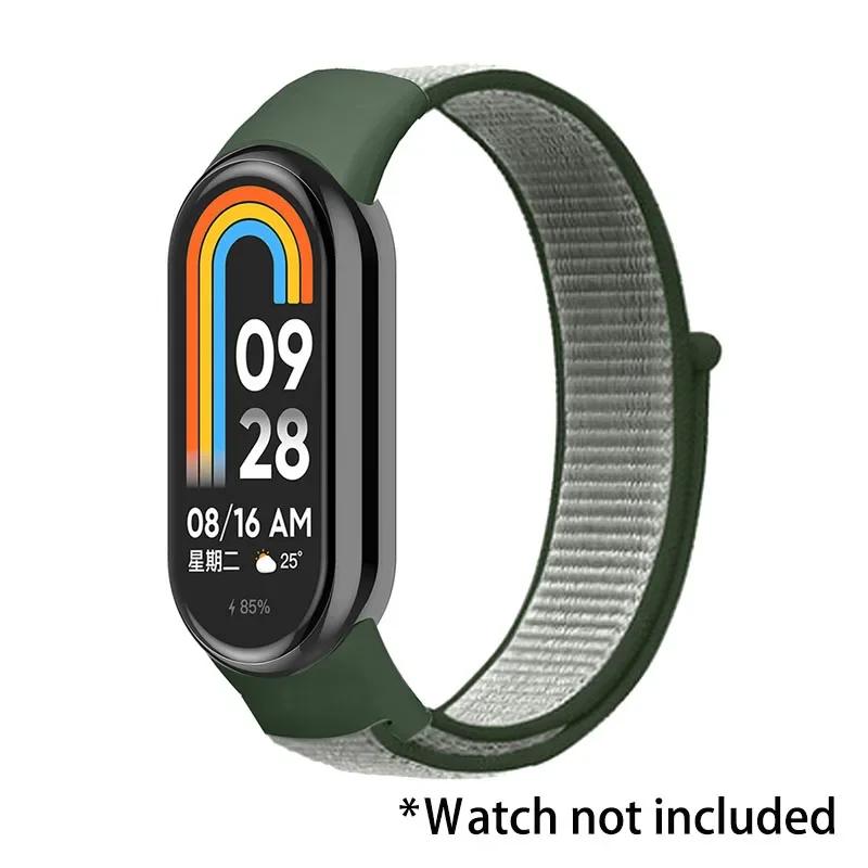 Nylon Loop Strap for Xiaomi Mi Band 9 8 7 6 5 4 3 Breathable Wristband Smartwatch Bracelet Sports Pulsera Watchband Miband 9 NFC