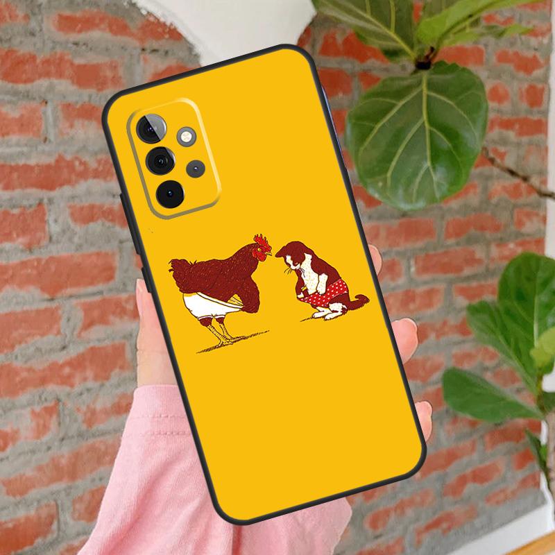Cartoon Chicken Rooster Phone Case For Samsung Galaxy A54 A34 A14 A55 A35 A25 A15 A52 A32 A12 A51 A71 A13 A33 A53