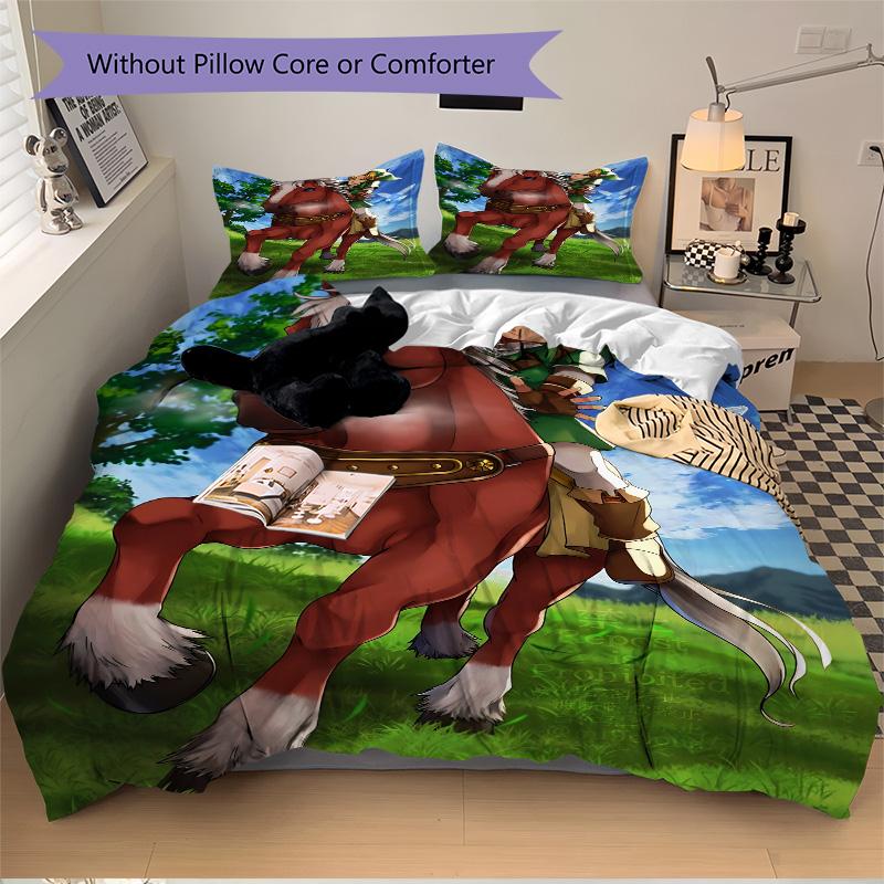 Fantasy Horseback Adventure Print 3Pcs Bedding Set,Duvet Cover with 2 Bedro,Pillowcase Home Birthday Gift