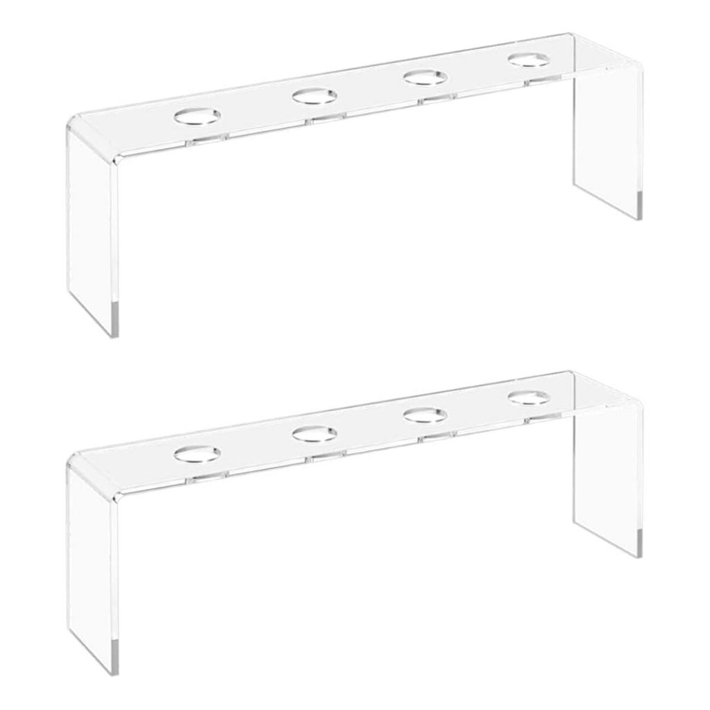 Pack Of 2 Acrylic Wine Bottle Stopper Display Holders Transparent Storage Rack For Kitchen Home Bar Countertop Organizer