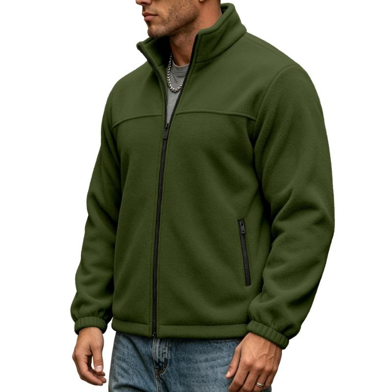 Men S Casual Fleece Lined Stand Collar Zip Up Sweatshirt